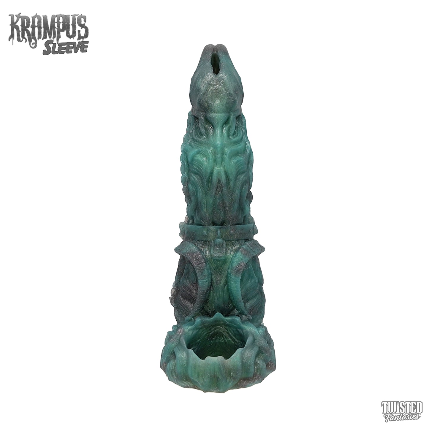 Krampus the Devil Cock Sheath Egyptian Green Silver Ash Marble