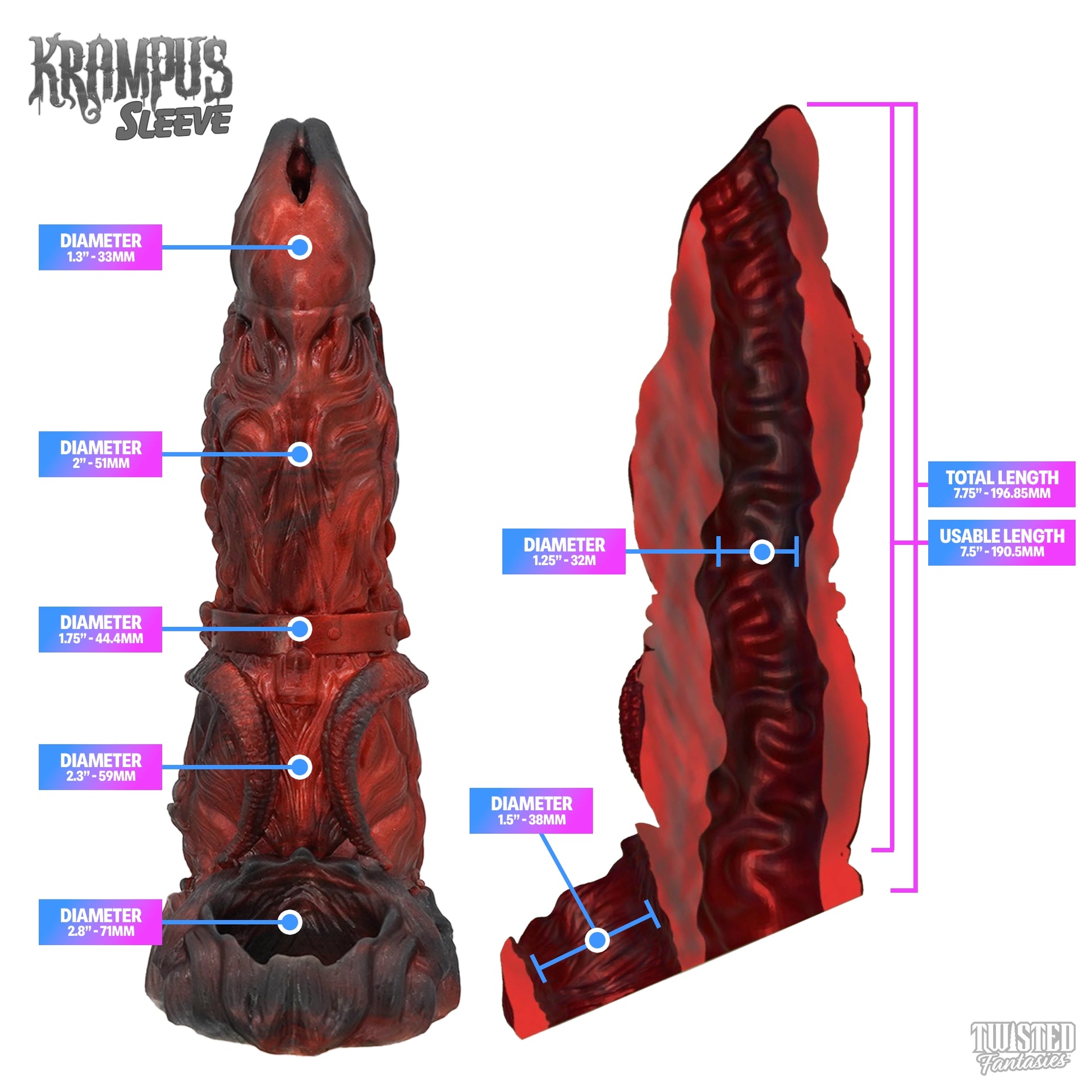 Krampus the Devil Cock Sheath Measurements