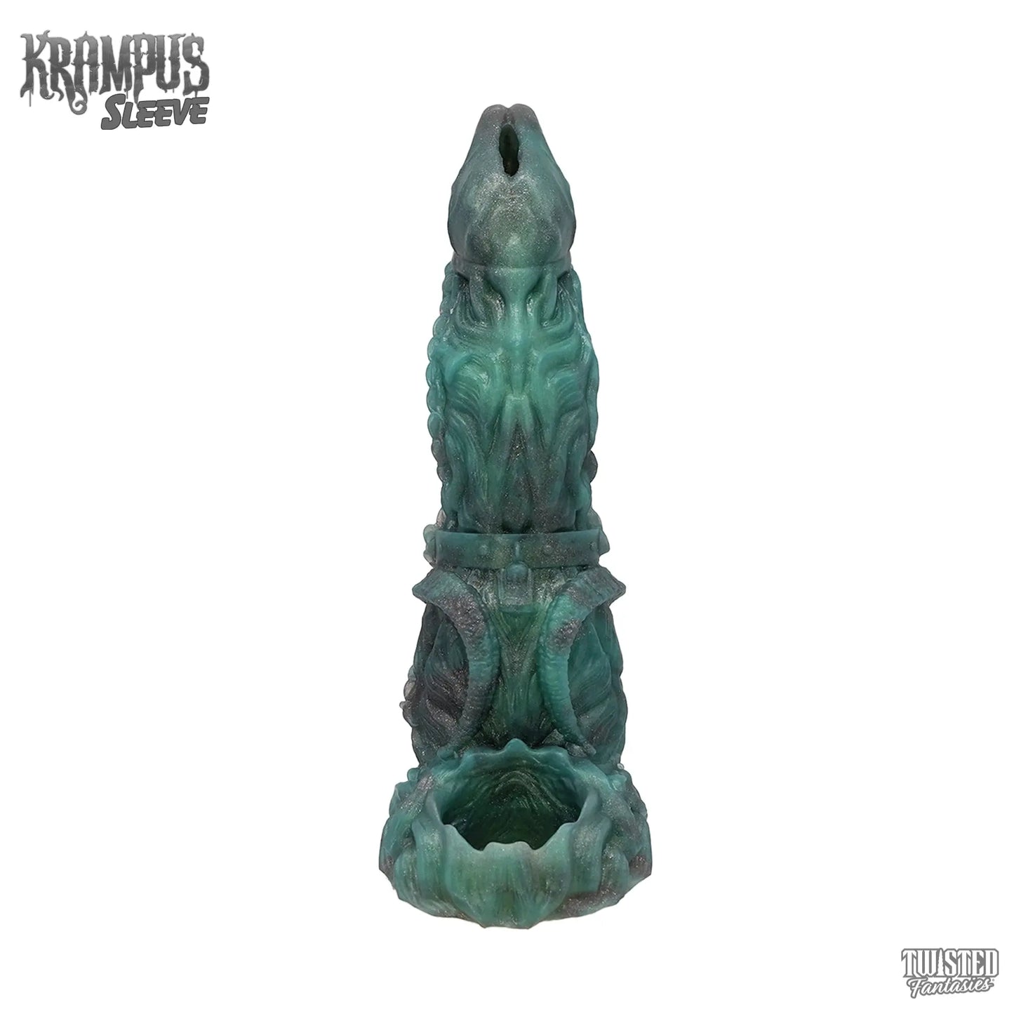 Krampus the Devil Cock Sheath Egyptian Green Silver Ash Marble