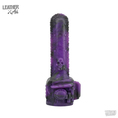 Chainsaw Vibrator Compatible Dildo Purple and Silver Ash Marble