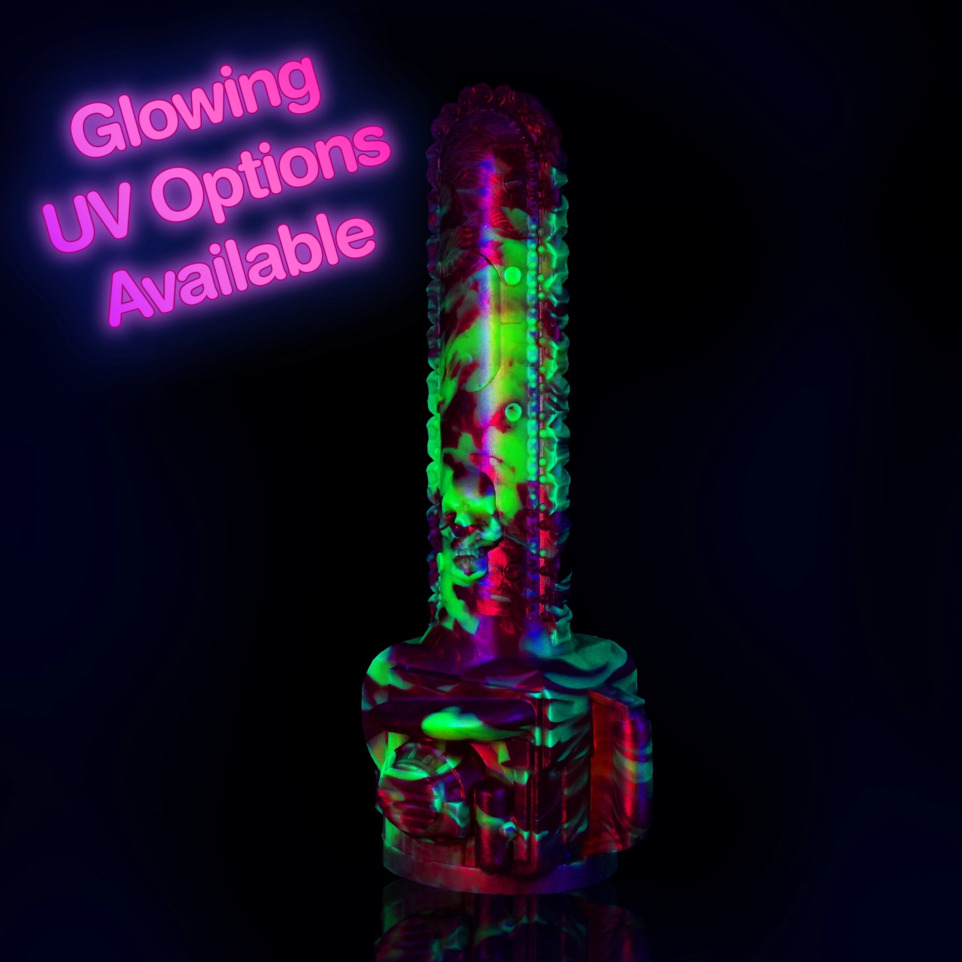 Chainsaw Vibrator Compatible Dildo Black Light Glow in the Dark