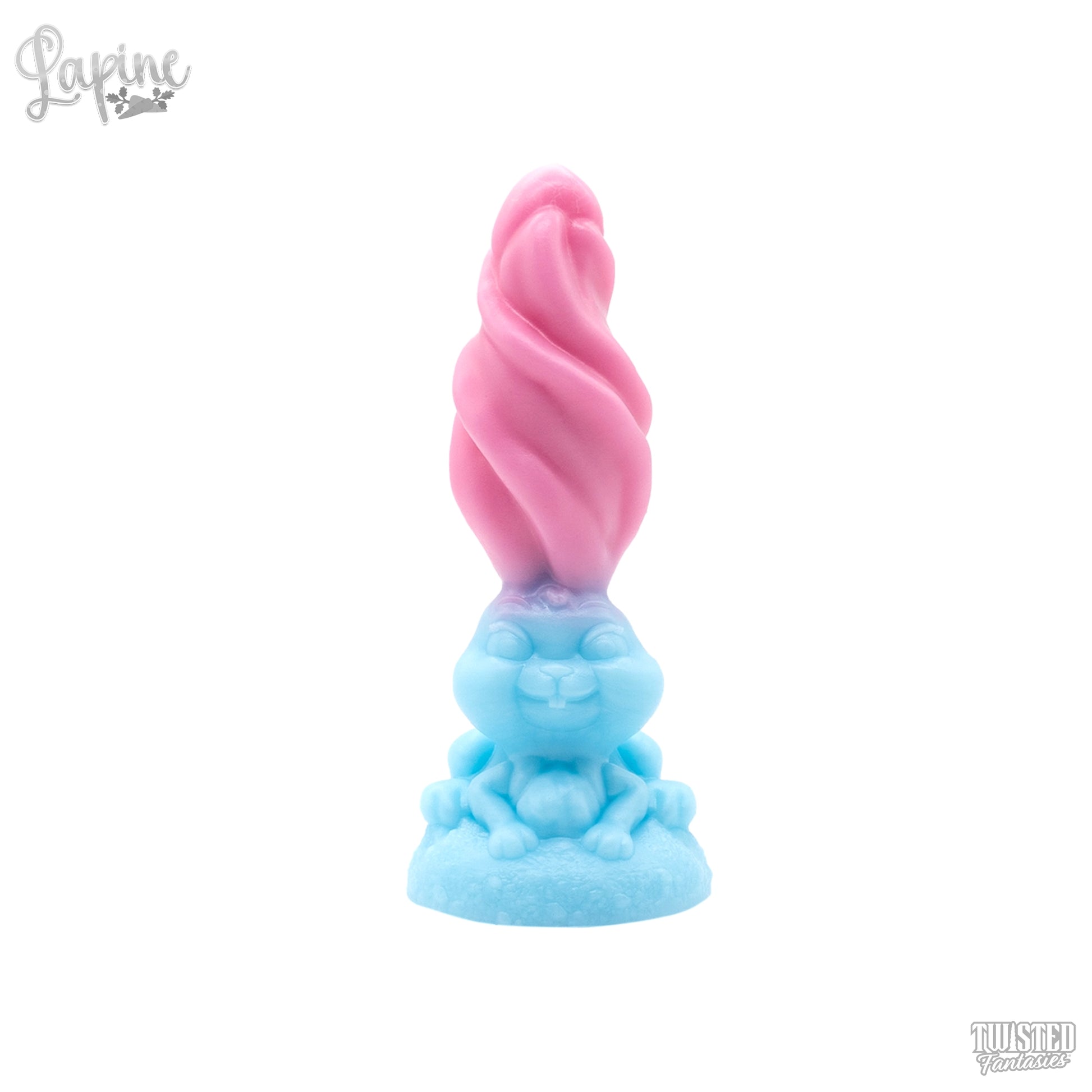 Lapine Furry Dildo Fade - Milky Creamy Pink to Milky Maya Blue