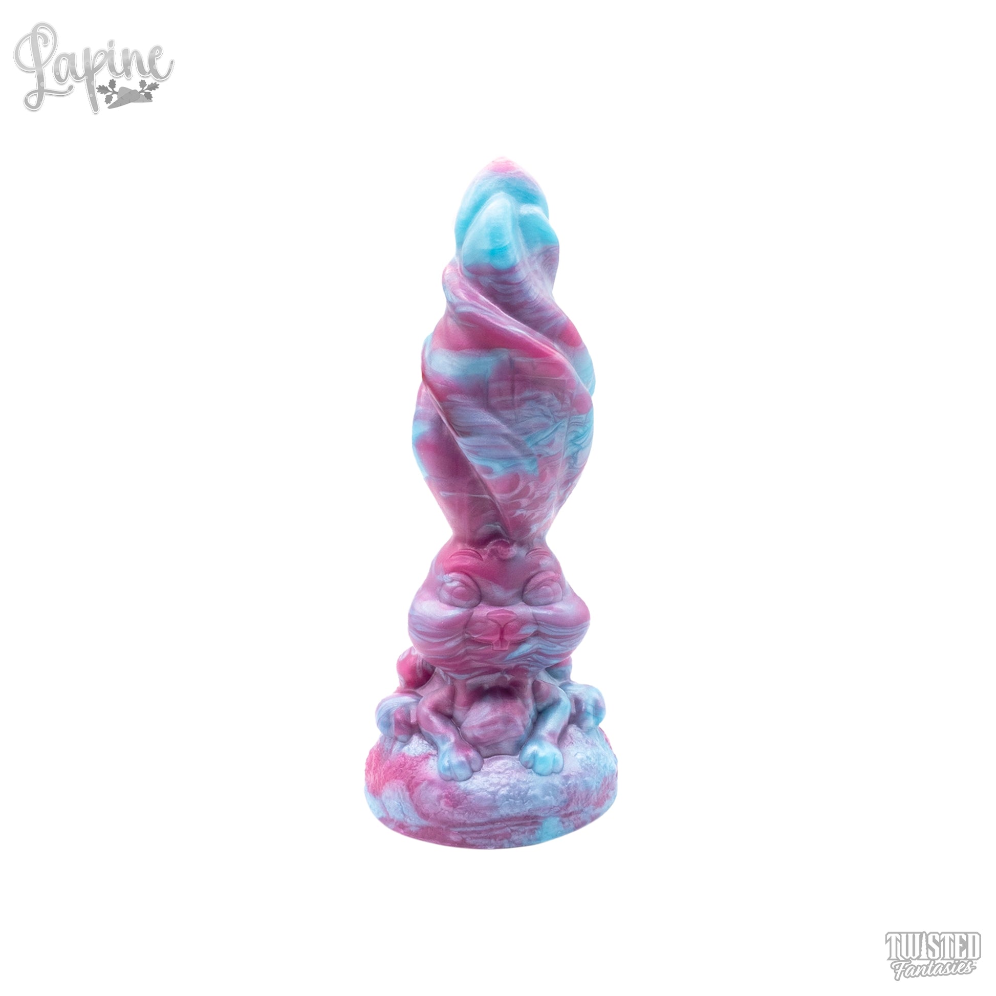 Lapine Furry Dildo Marble - Deep Pink and Maya Blue