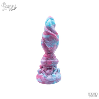 Lapine Furry Dildo Marble - Deep Pink and Maya Blue