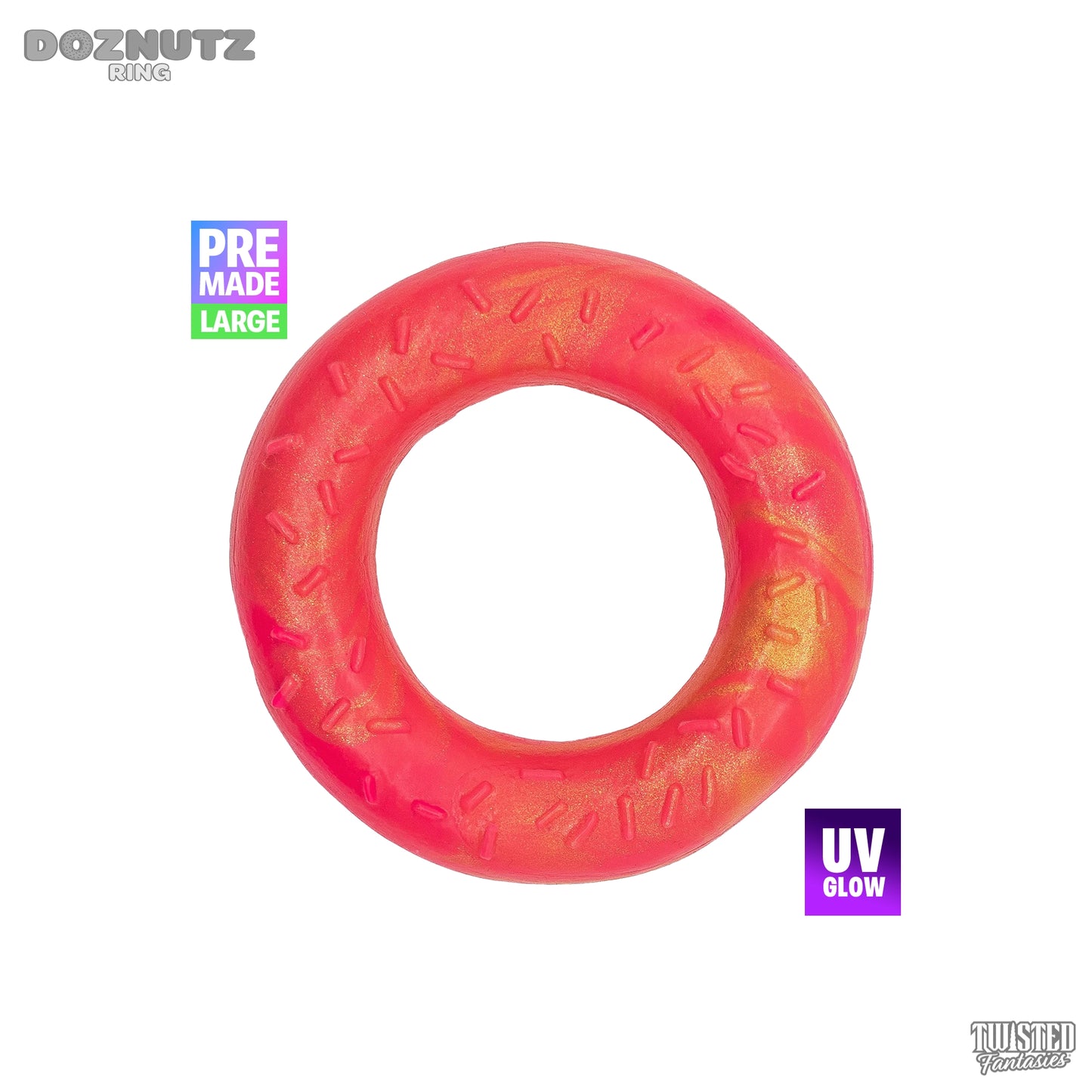 Premade Large DOZNUTZ Cock Ring - Medium (UV)