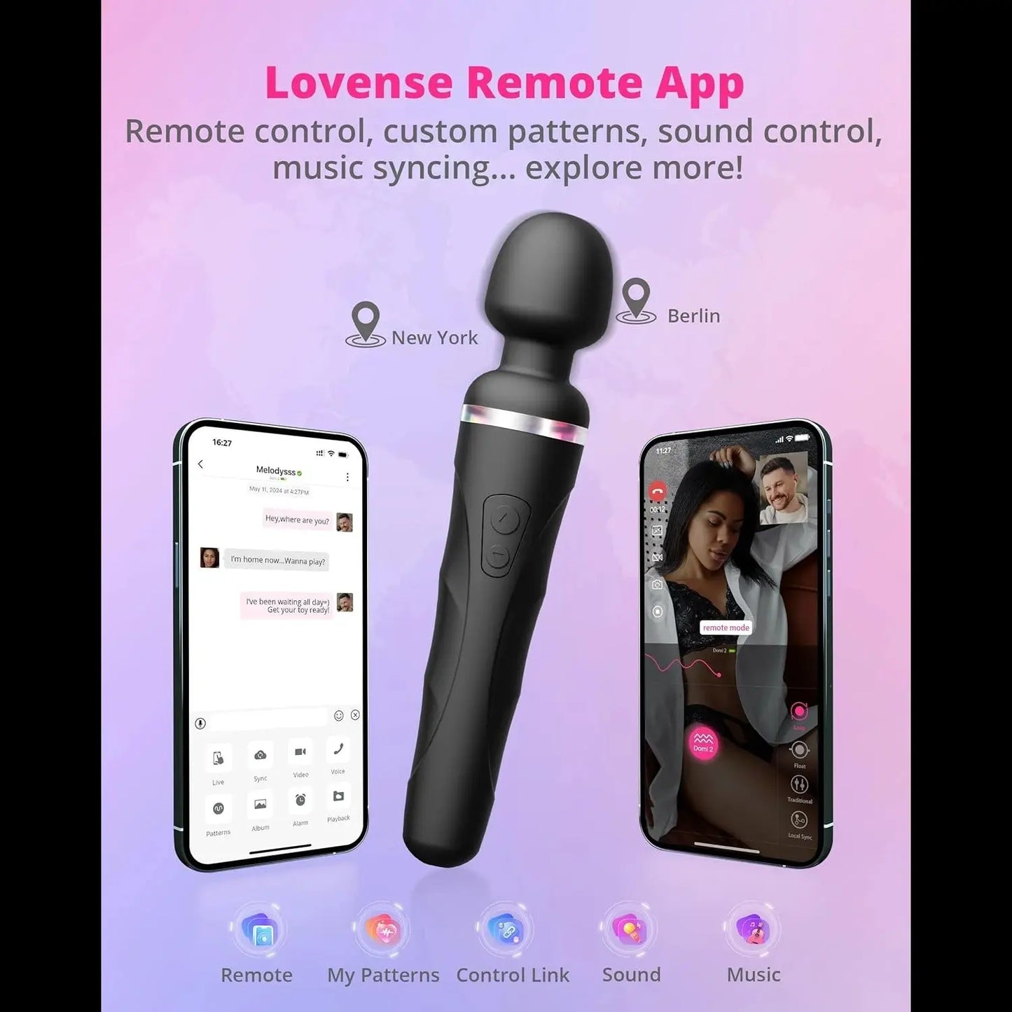 Lovense Domi 2 Bluetooth Programmable Wand Vibrator Twisted Fantasies