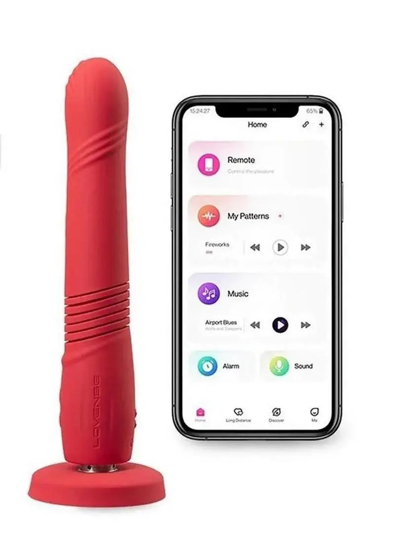 Lovense Gravity Bluetooth App-Controlled Thrusting And Vibrating Silicone Dildo Shop Erotic