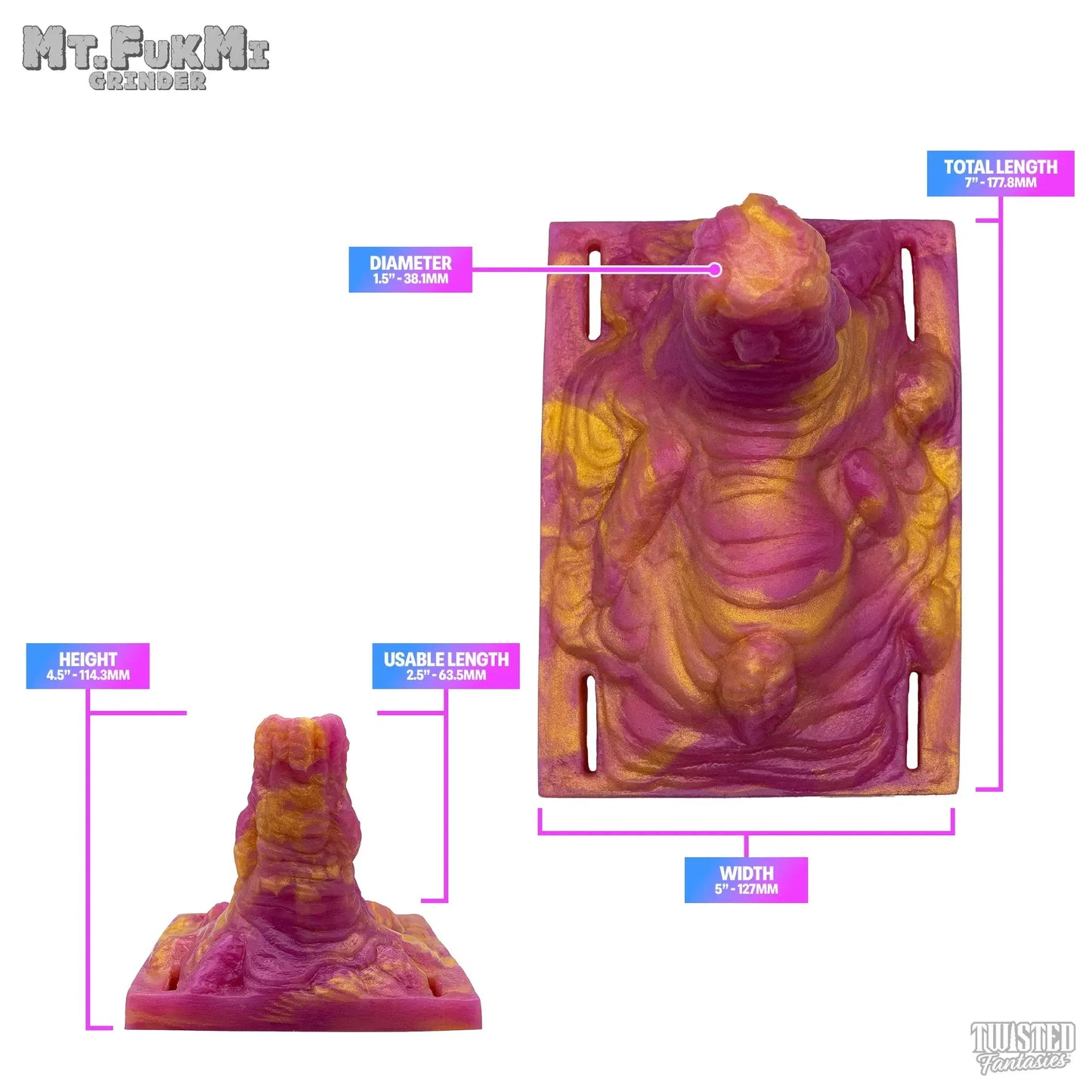 Mt.FukMi Insertable Sex Grinder Measurements