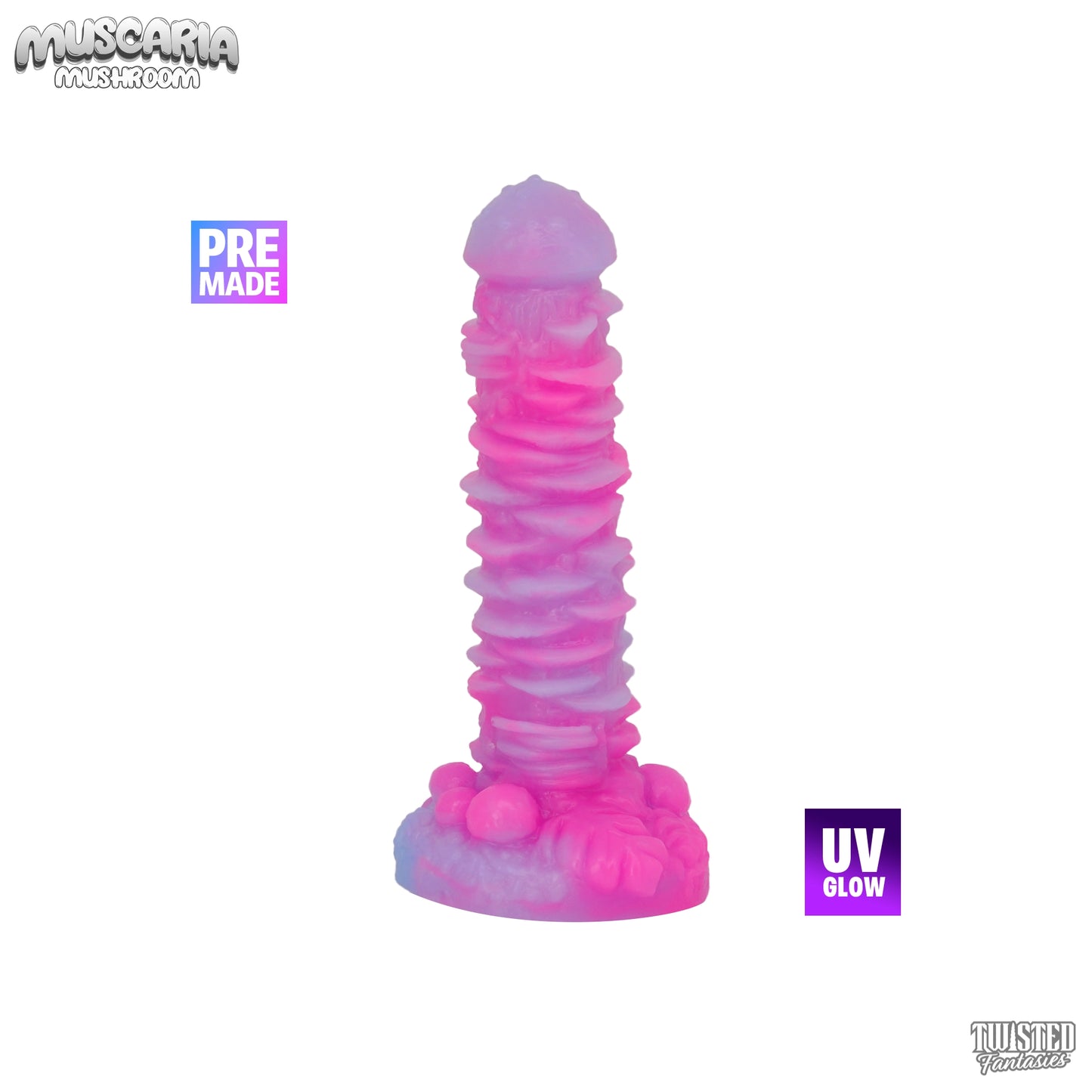 Premade Muscaria the Mushroom Dildo - Medium - Suction Cup (UV)