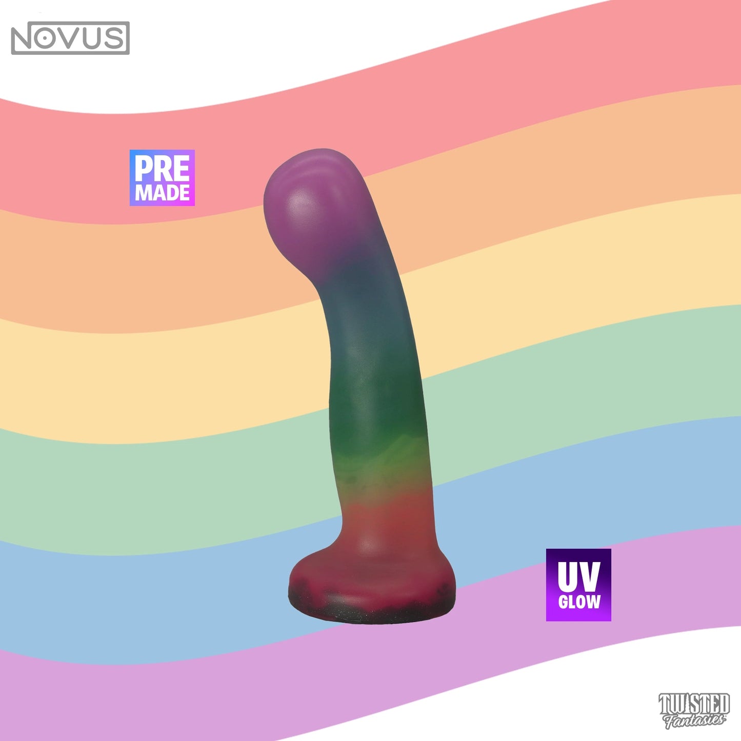Premade Novus the Novice Dildo - Medium - Suction Cup (UV) Twisted Fantasies