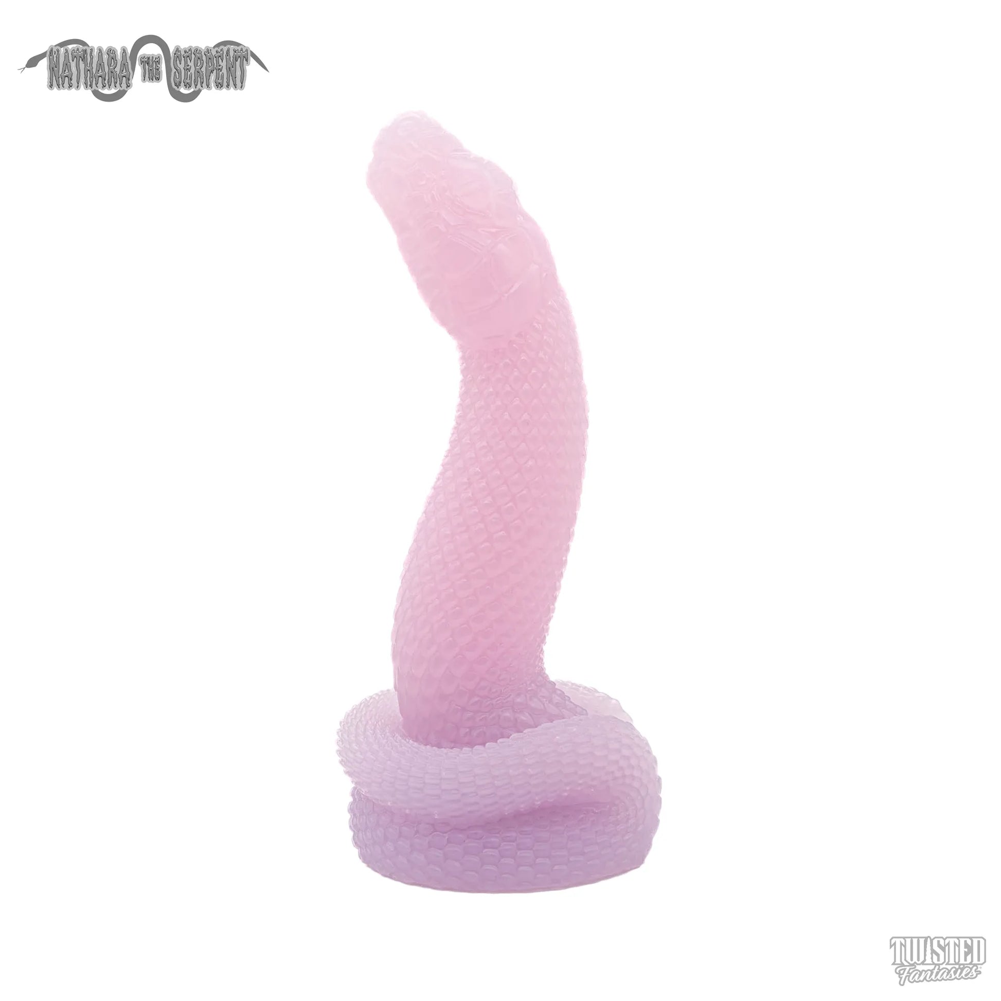 Nathara Snake Dildo creamy pink purple heart fade