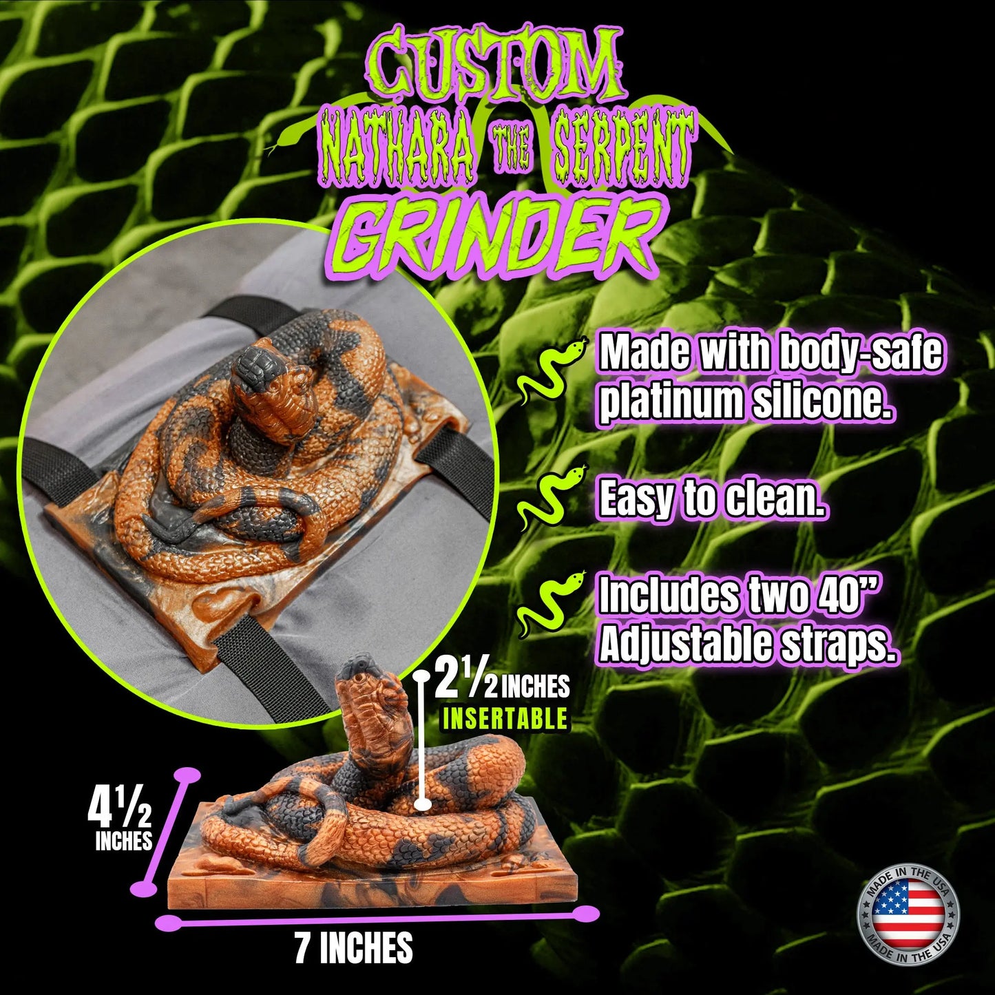 Nathara Snake Riding Sex Toy Measurements