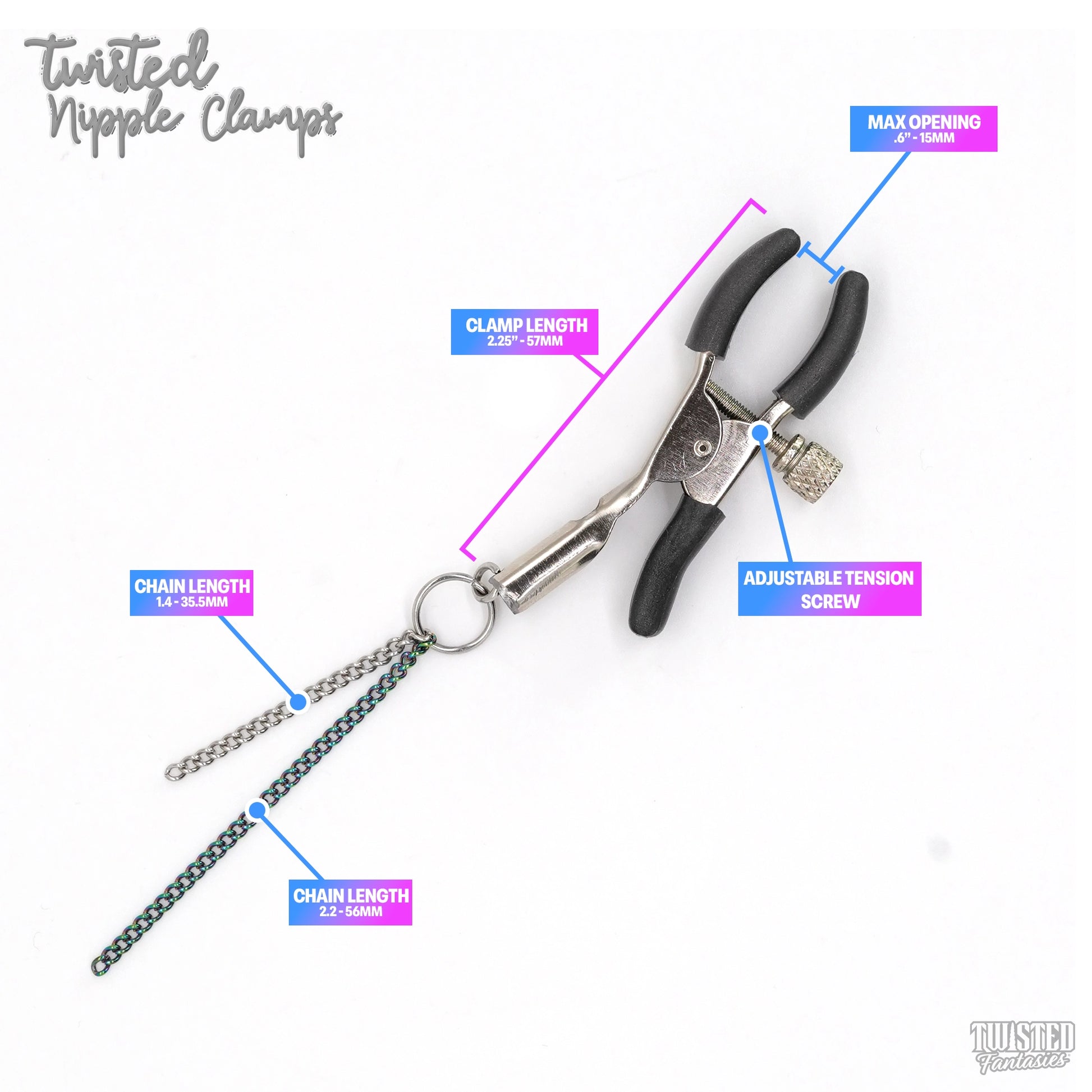 Nipple Clips with Adjustable Screw Measurements