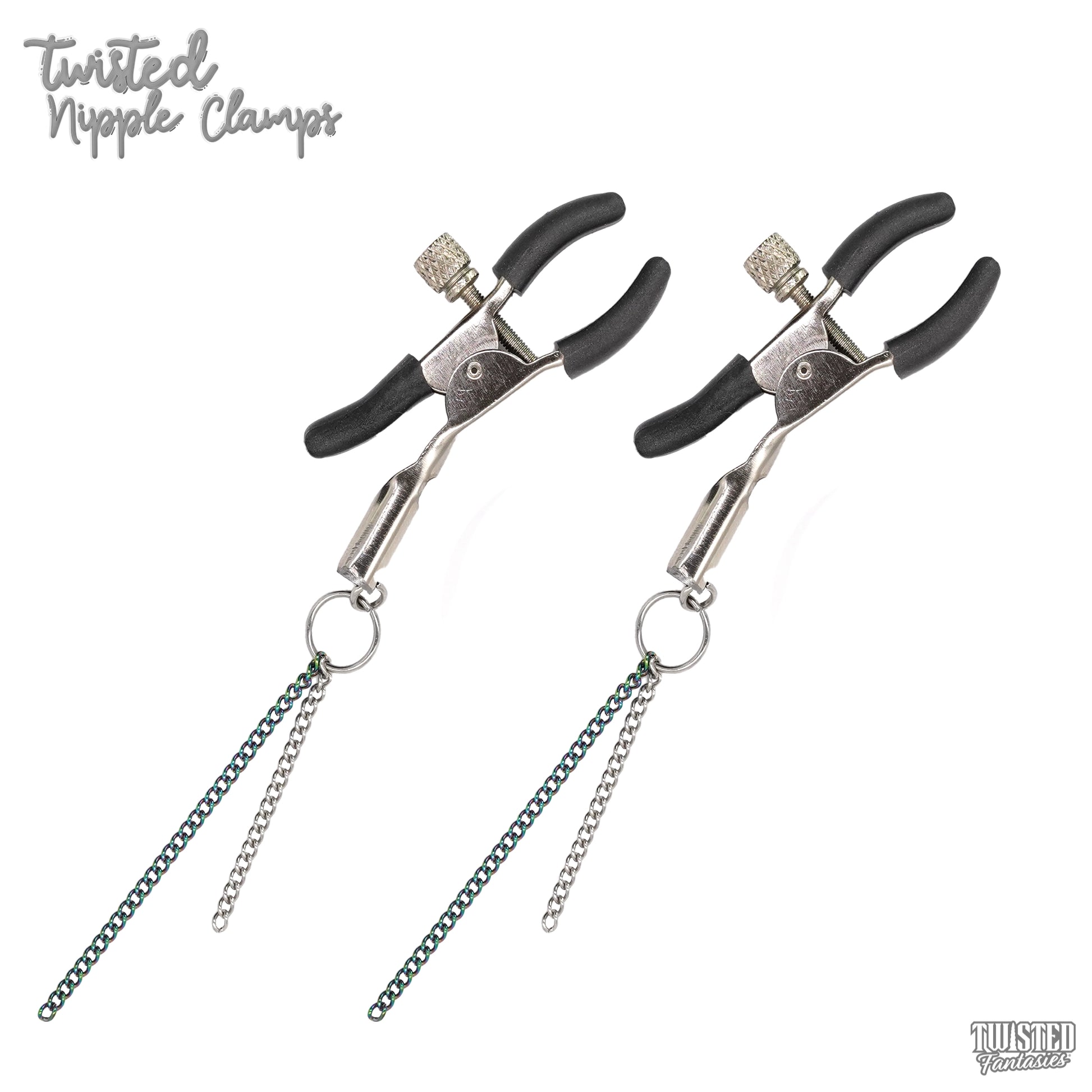 Black Nipple Clips with Adjustable Screw