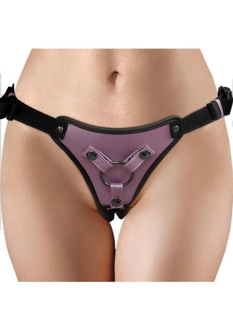 Ouch! Metallic Harness Rose Strap-On With Gold Bonded Leather Shop Erotic