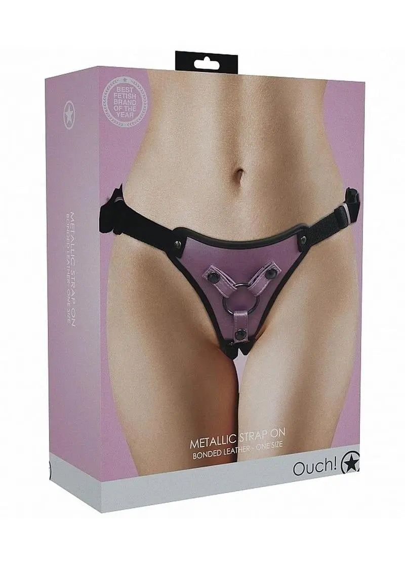 Ouch! Metallic Harness Rose Strap-On With Gold Bonded Leather Shop Erotic