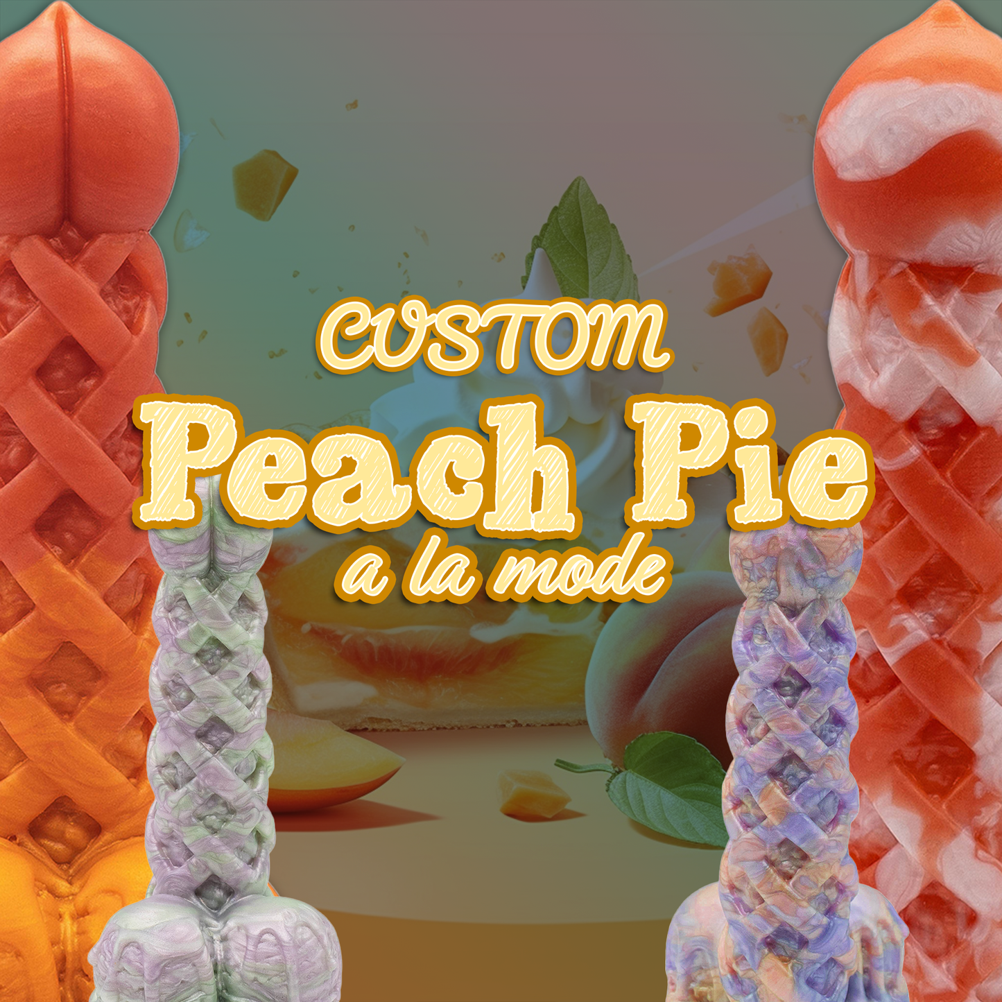 Custom Peach Pie A La Mode Dildo