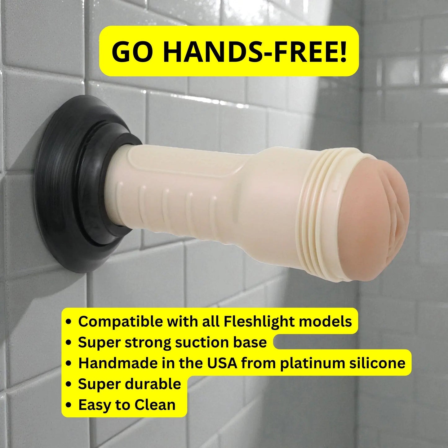 Fleshlight mounted to shower wall