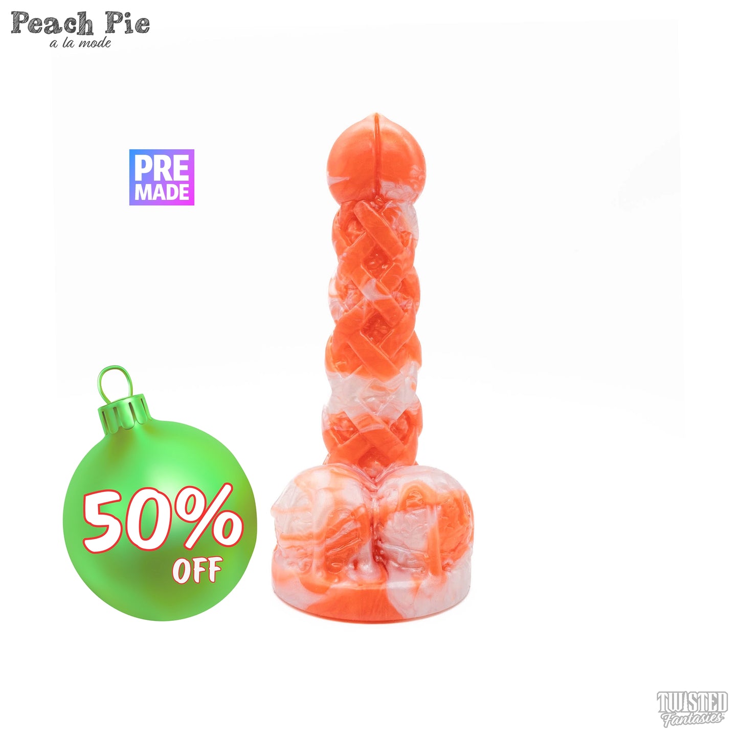 Premade Peach Pie A La Mode Dildo - Medium - Suction Cup