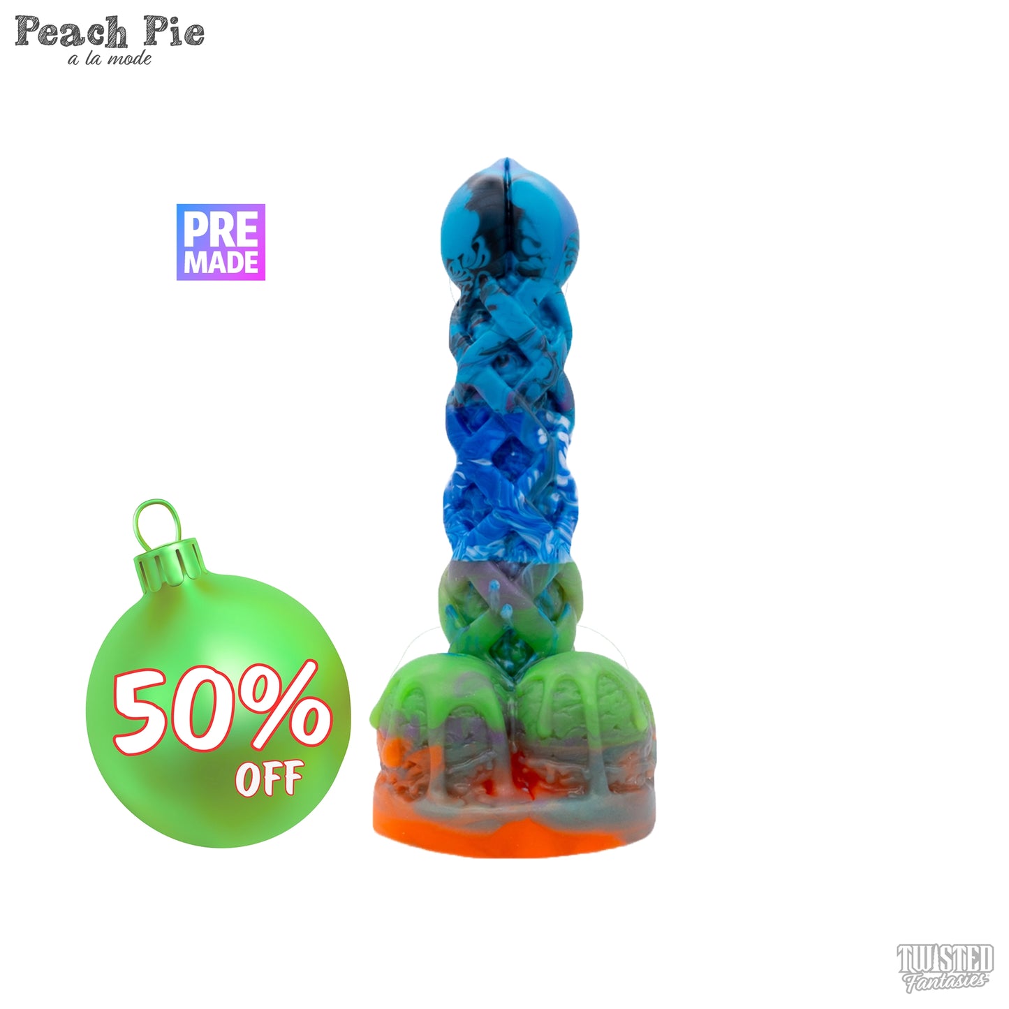 Premade Peach Pie A La Mode Dildo - Medium - Suction Cup
