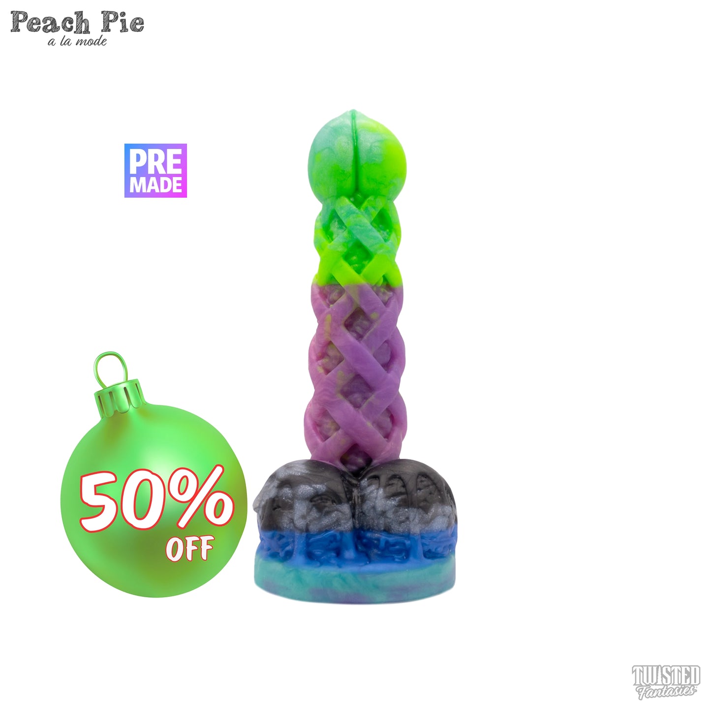Premade Peach Pie A La Mode Dildo - Medium - Suction Cup