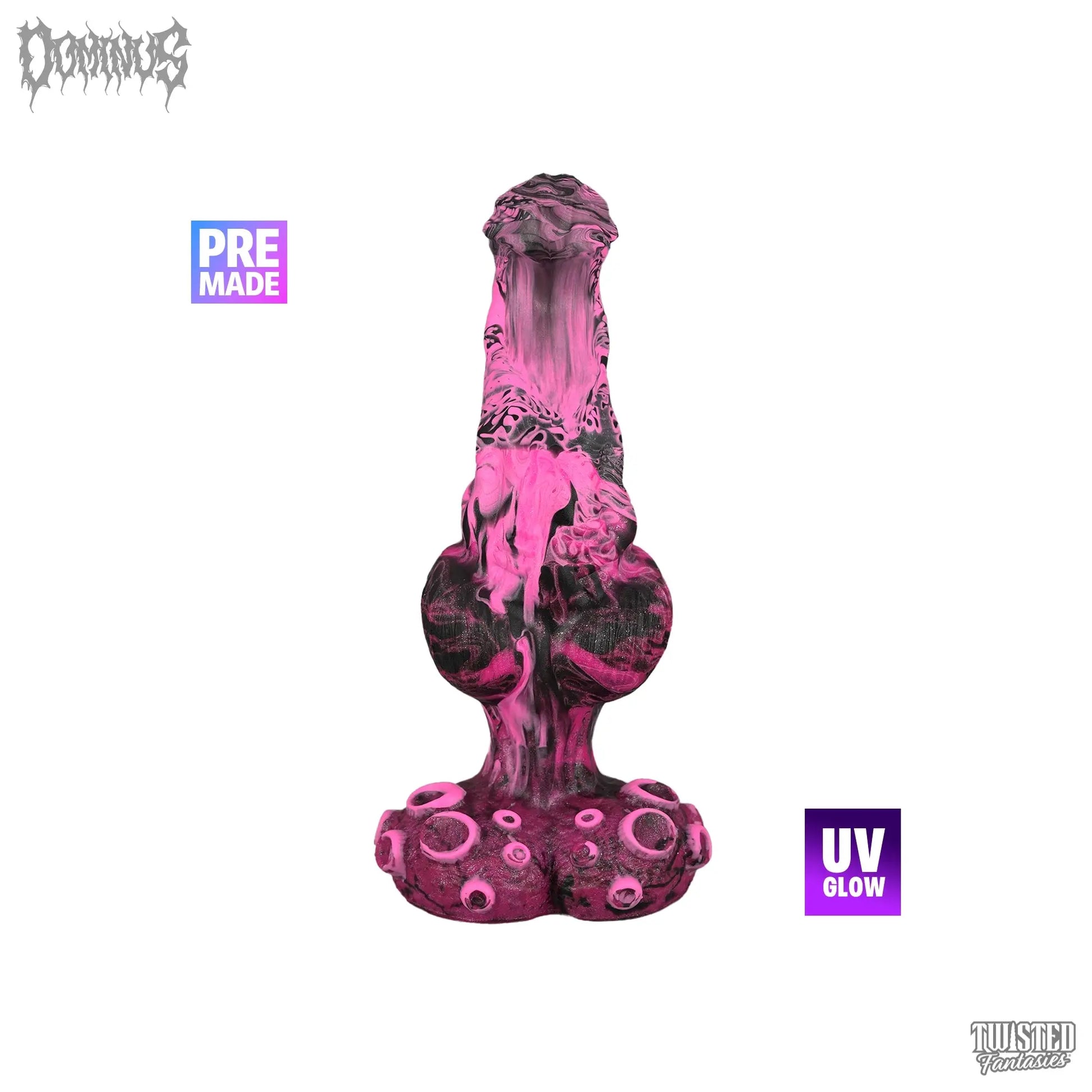 Premade DOMINUS the Knotted Demon Dildo - Medium - Suction Cup (UV) Twisted Fantasies