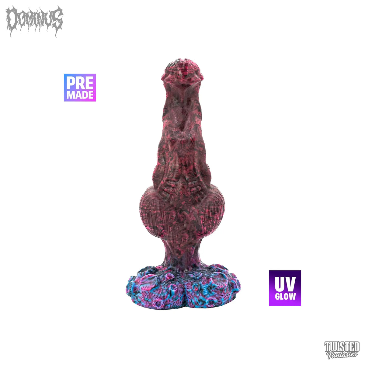 Premade DOMINUS the Demon Knotted Dildo - Medium - Suction Cup (UV) Twisted Fantasies