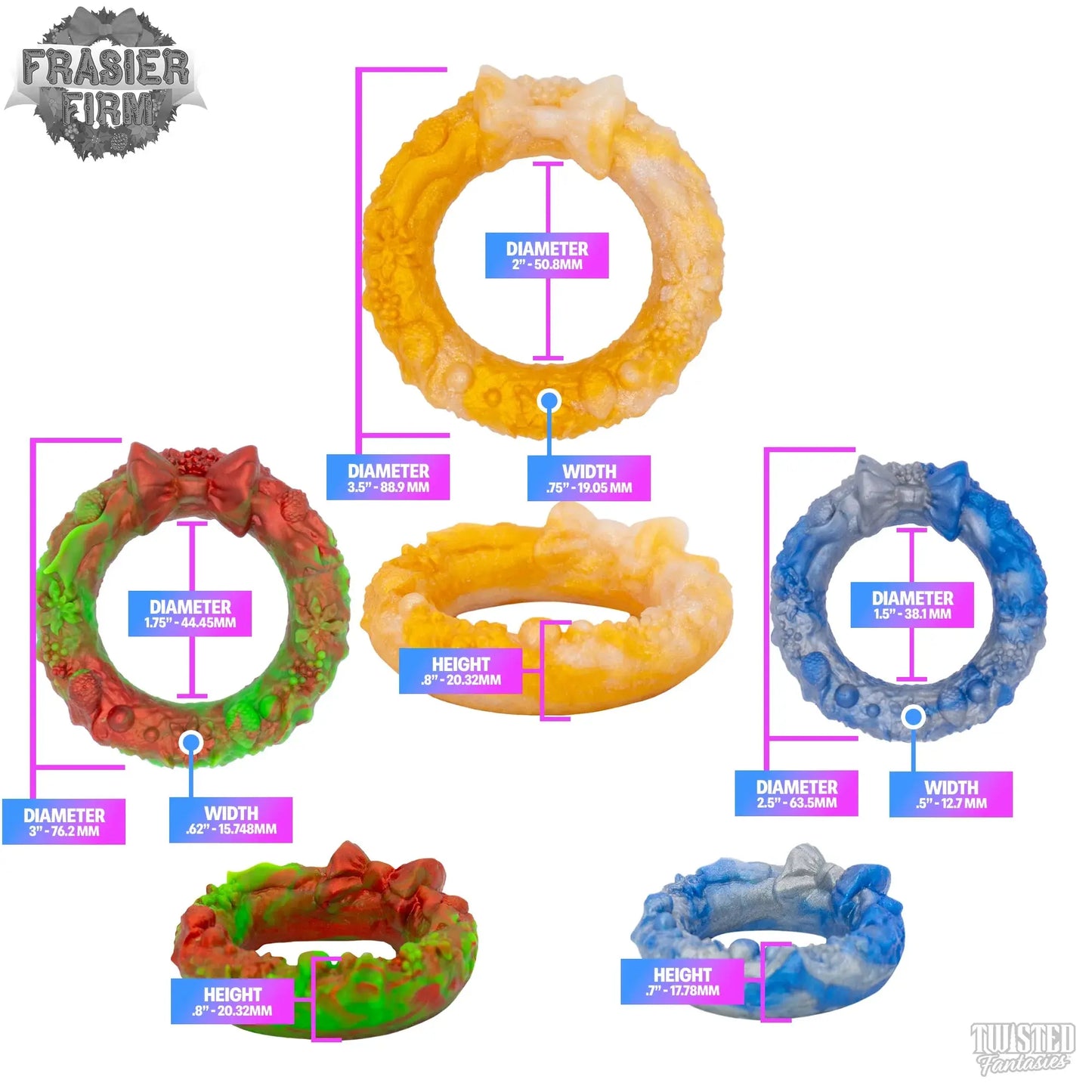 Frasier Firm Cock and Ball Ring Measurements