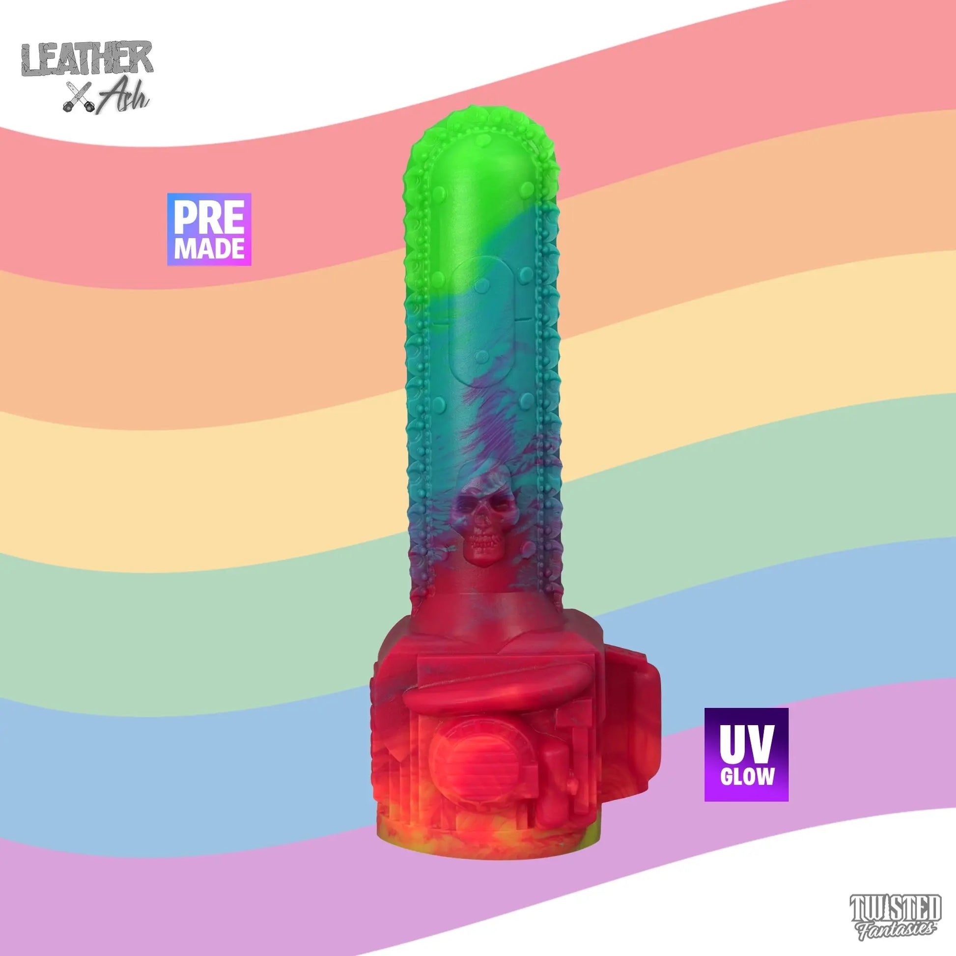 Premade Leather and Ash the Chainsaw Dildo - Medium  - Suction Cup (UV) Twisted Fantasies