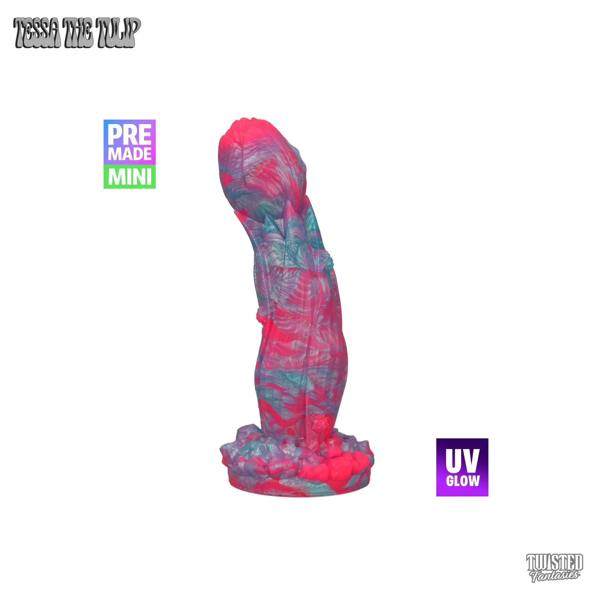Premade Mini Tessa the Tulip Dildo - Medium - Suction Cup (UV) Twisted Fantasies