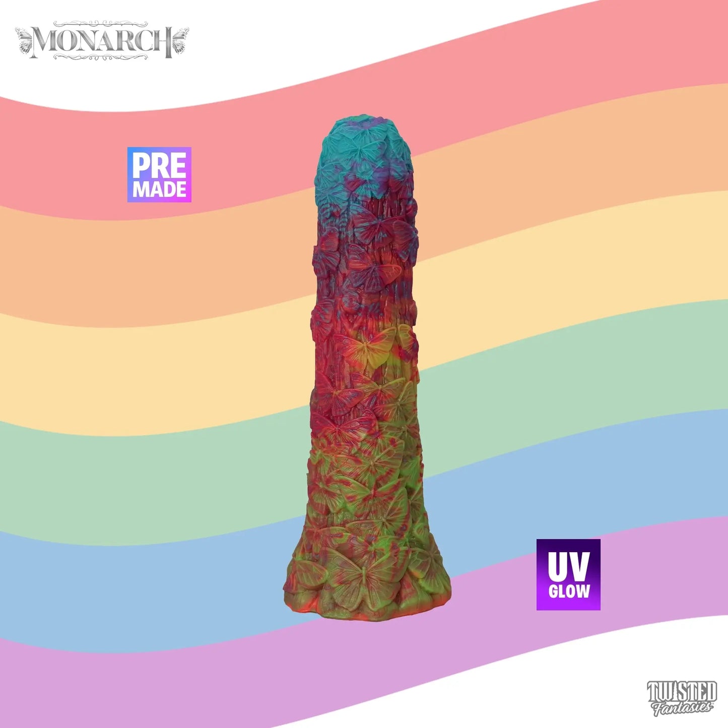 Premade Monarch the Butterfly Dildo - Medium - Suction Cup (UV) Twisted Fantasies