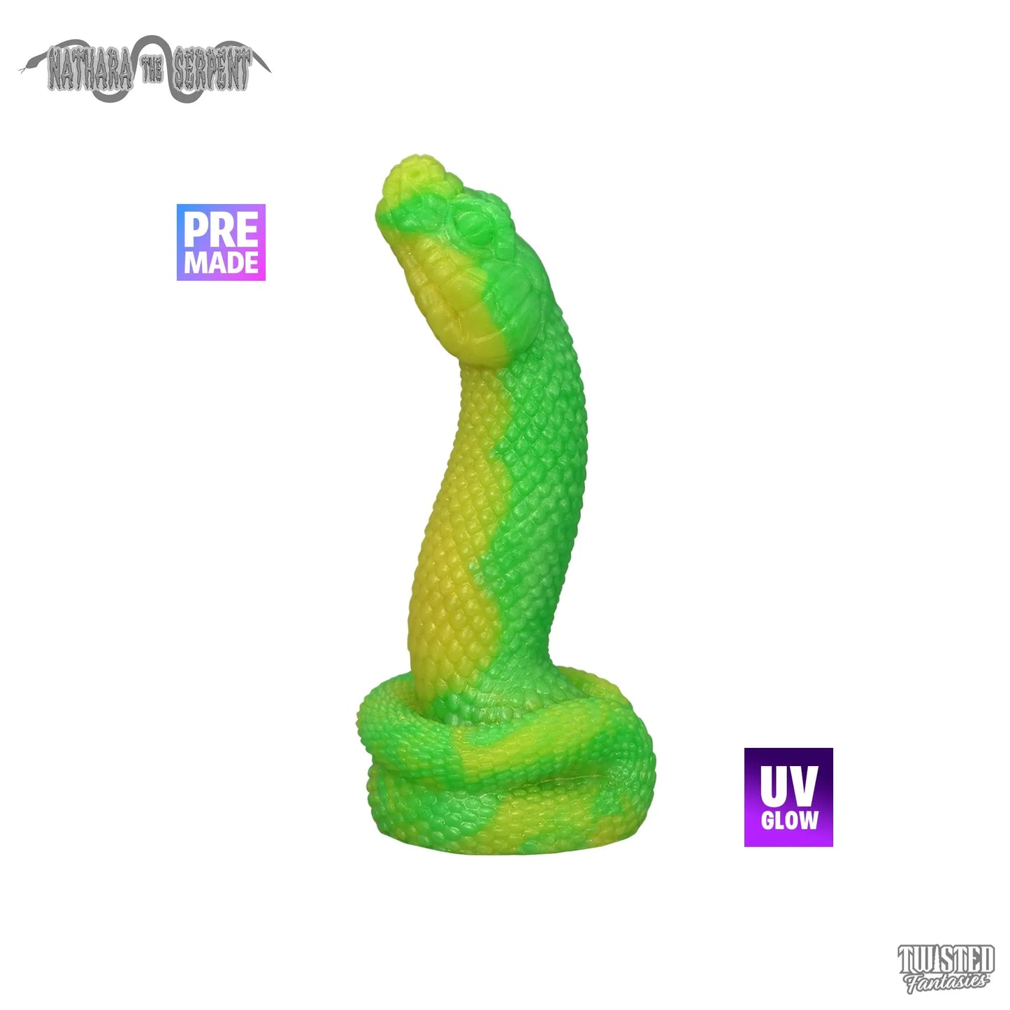 Premade Nathara the Snake Dildo - Medium - Suction Cup (UV) Twisted Fantasies