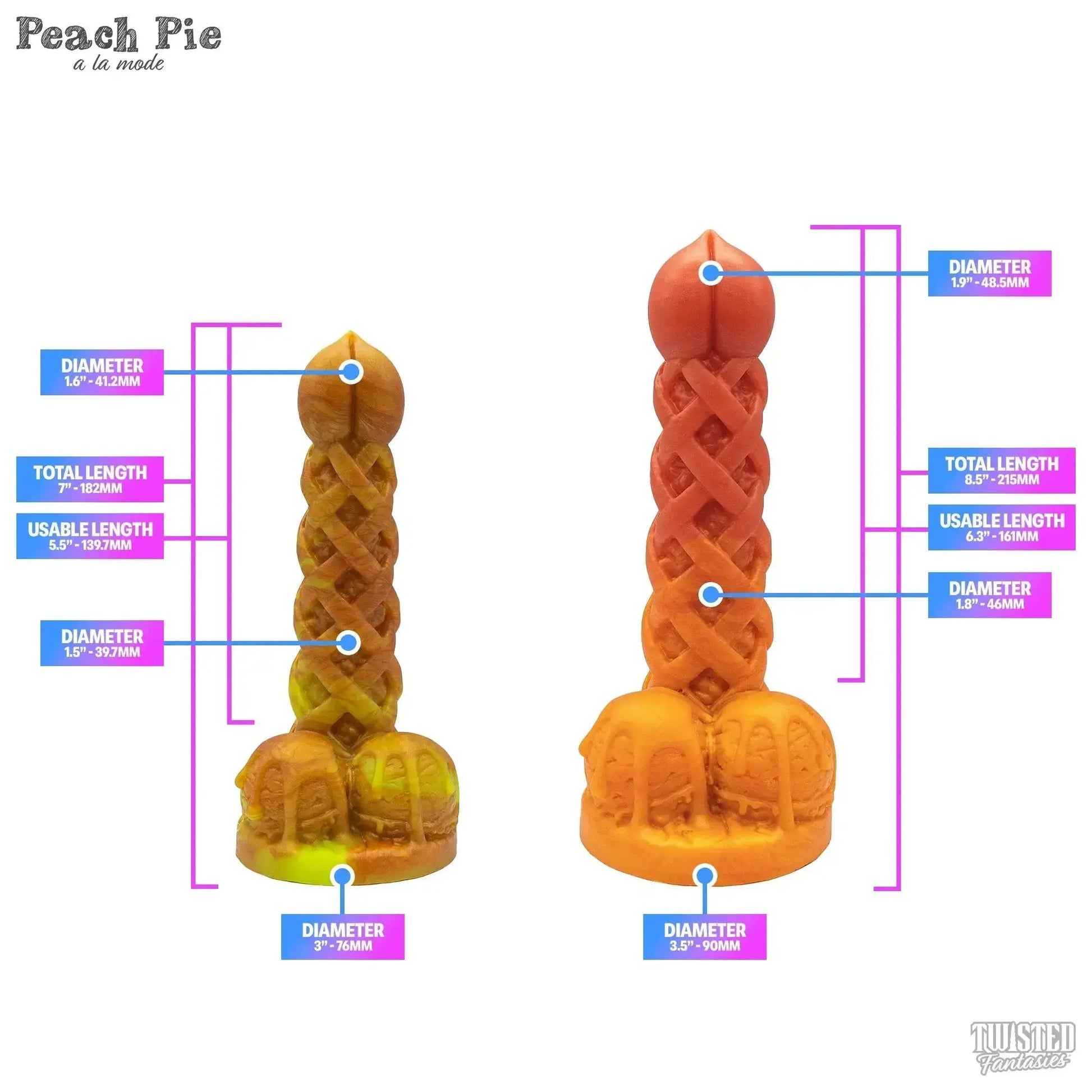 Peach Pie Icecream Dildo measurements