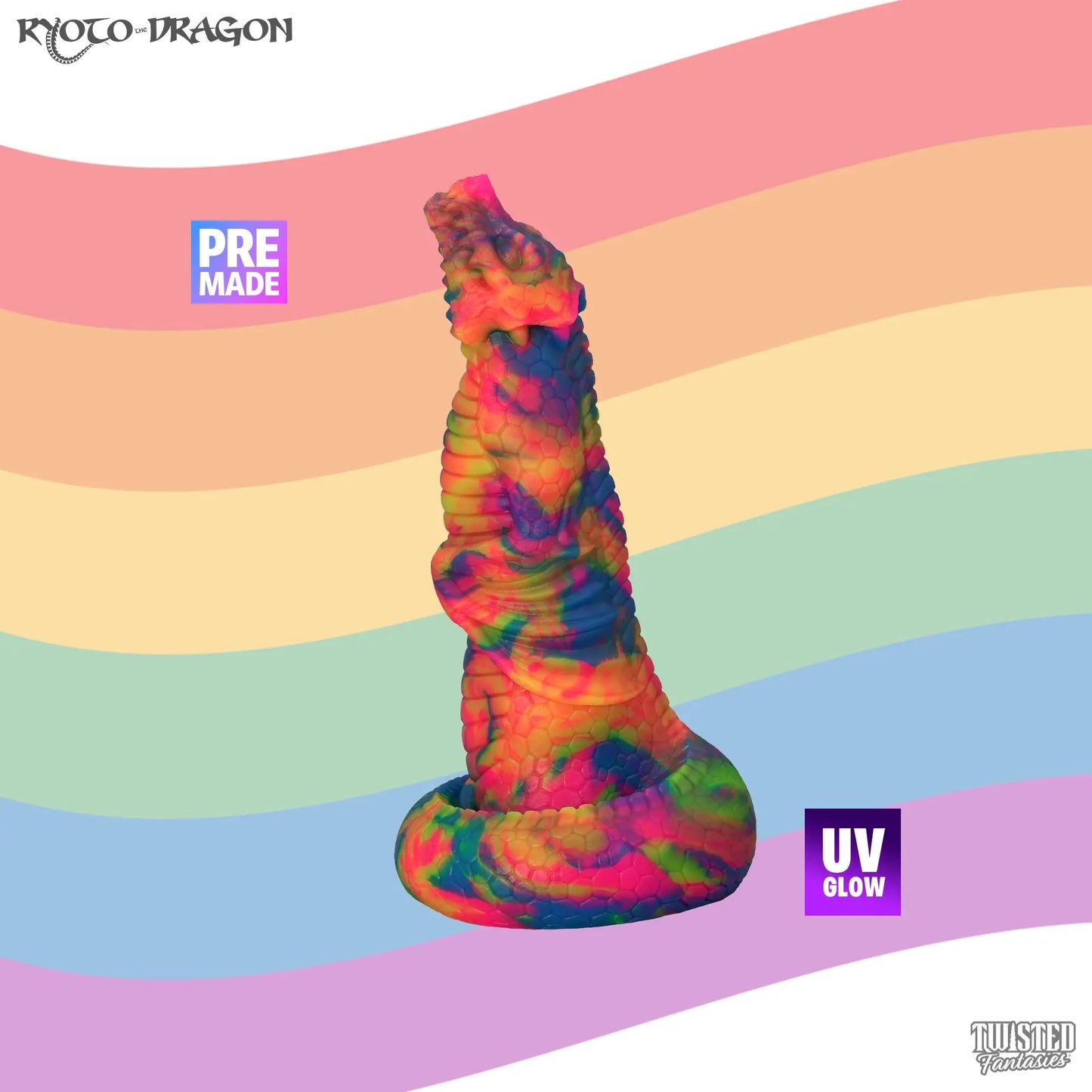 Premade Ryoto the Dragon Dildo - Medium - Suction Cup (UV) Twisted Fantasies