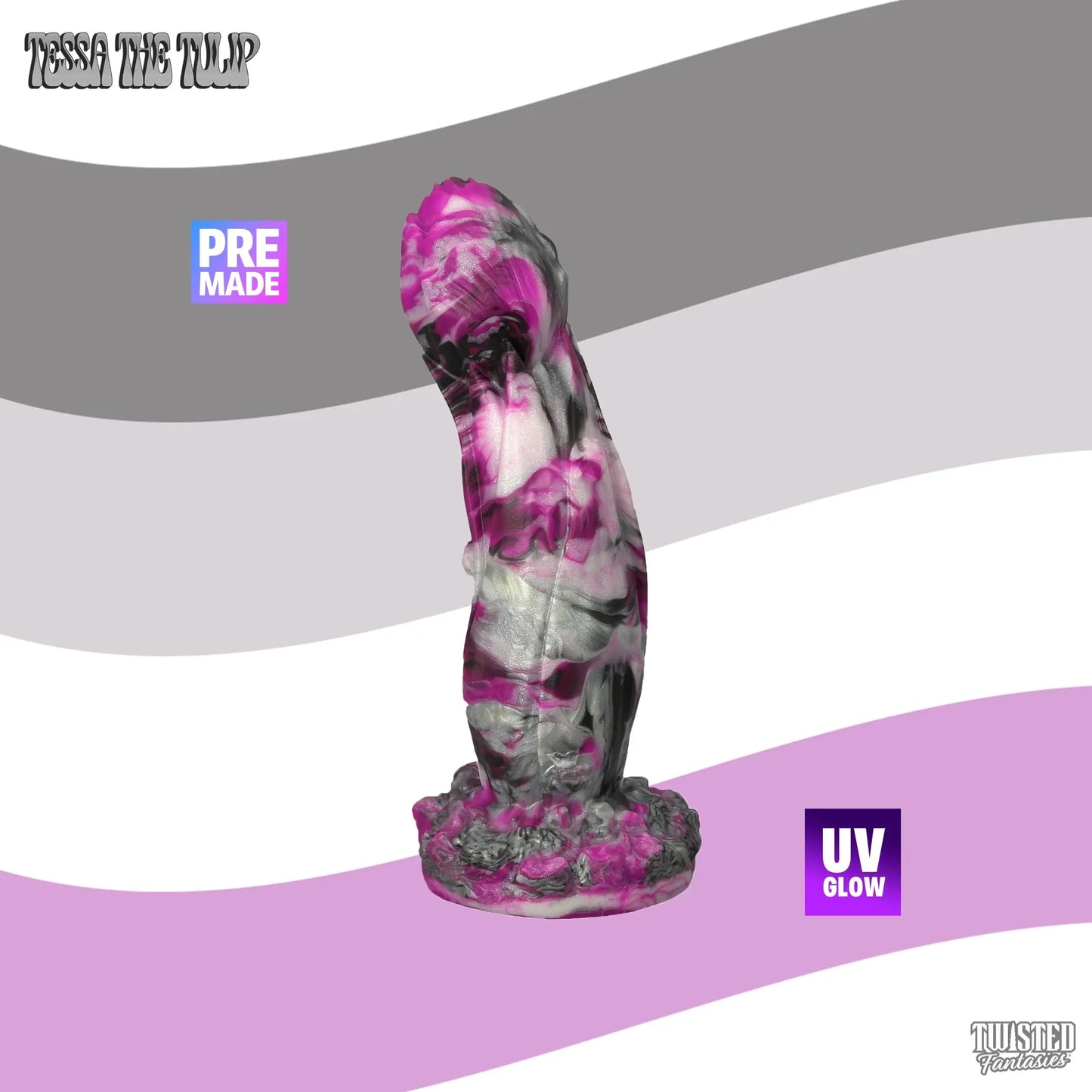 Premade Tessa the Tulip Dildo - Medium - Suction Cup (UV) Twisted Fantasies