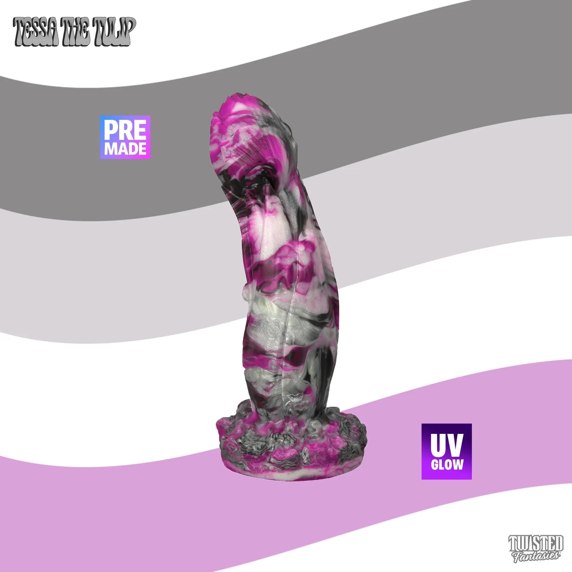 Premade Tessa the Tulip Dildo - Medium - Suction Cup (UV) Twisted Fantasies
