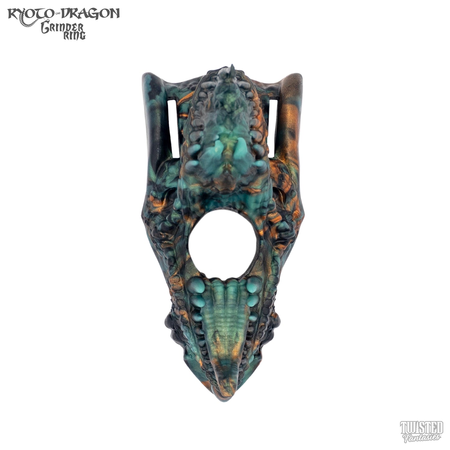Ryoto Dragon Grinder Cock Ring green copper and black