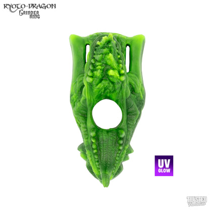 Ryoto Dragon Grinder Cock RingUV Lime and UV dark Green