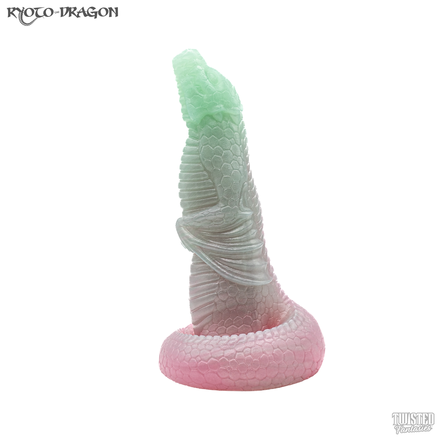 Ryoto Fantasy Dragon Dildo Turquoise creamy pink fade