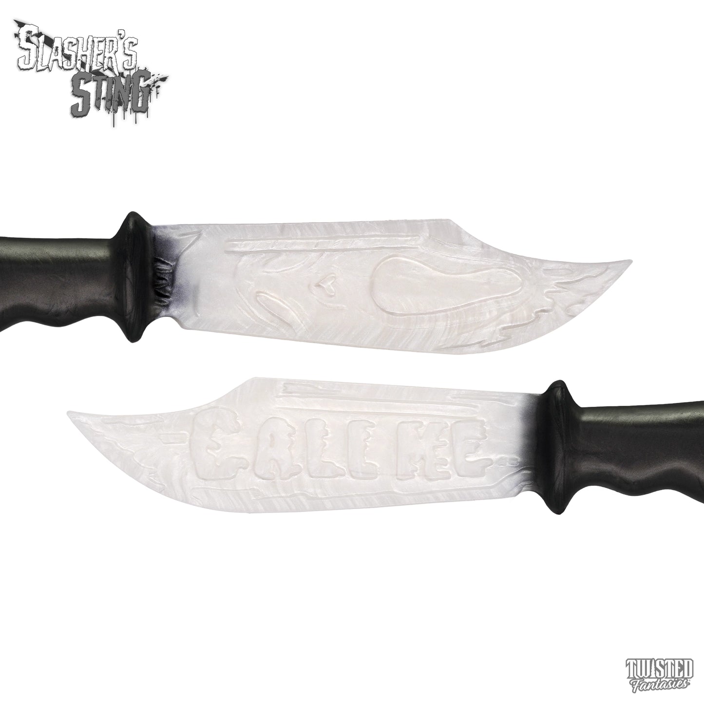 Horror Themed Sex Toy Scream Ghost Face Knife Paddle Black and White Fade