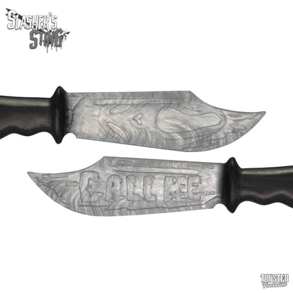Horror Themed Sex Toy Scream Ghost Face Knife Paddle Silver and Black Fade