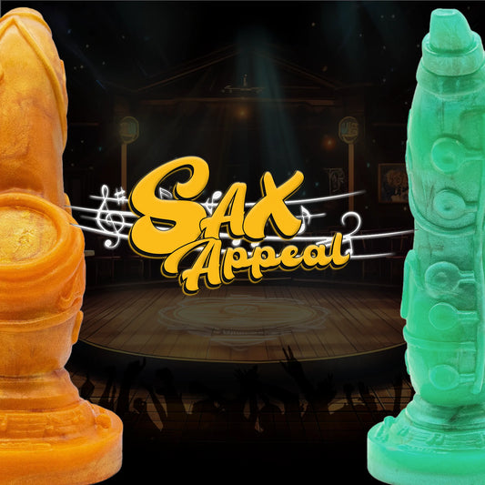 Sax Appeal is a saxophone-shaped curved dildo.

With its sleek, curved design, Sax Appeal starts with a tapered tip, gradually expanding to fill you with its textured, sensuous curves. Each ridge is meticulously crafted to stretch and fill as you glide into its full, satisfying base.
