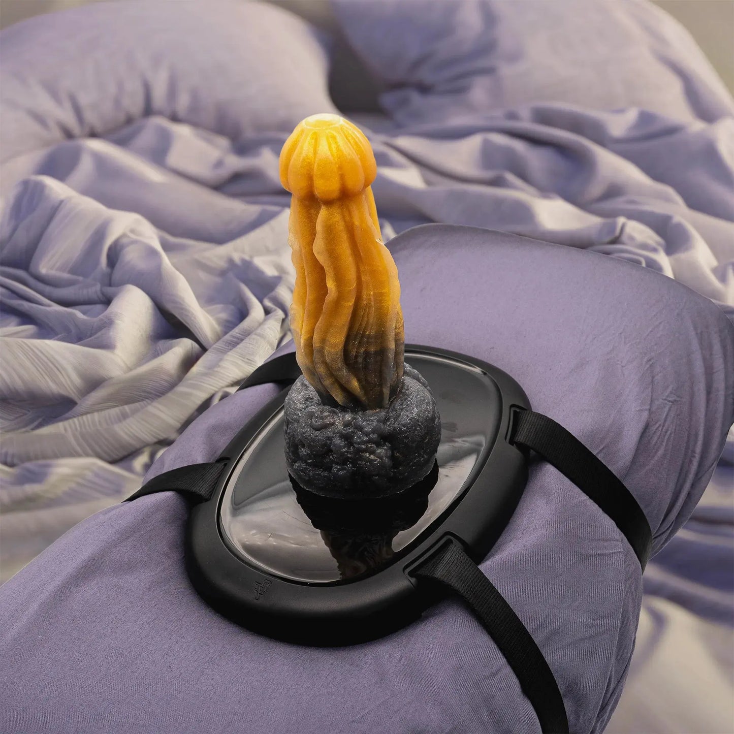 Stinger Jelly Dildo on solo saddle dildo mount