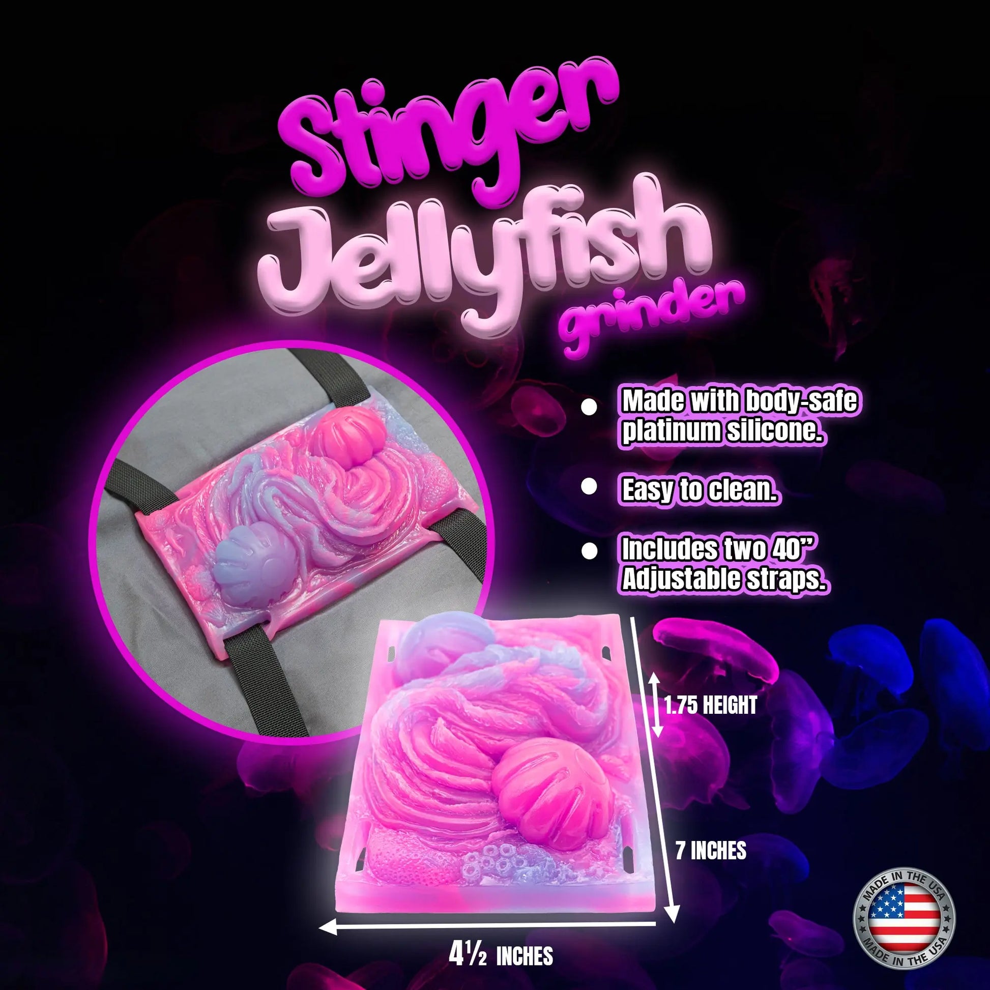 Stinger Jelly Sex Toy Grinder Measurements