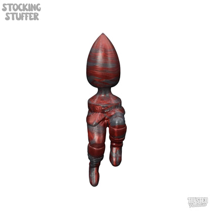 Santa Anal Toy Burgundy Silver Ash Marble