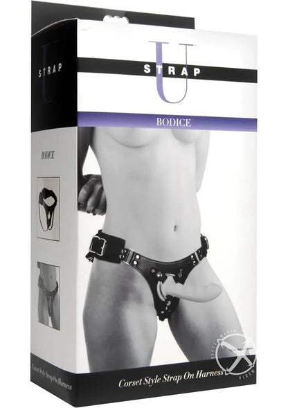 Strap U Bodice Corset Style Strap-On Harness – Black Shop Erotic