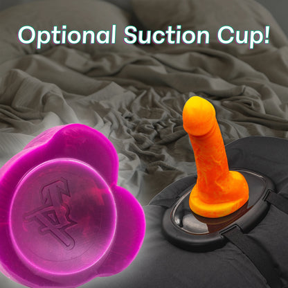 Advertising that a suction cup option is available for custom dildos