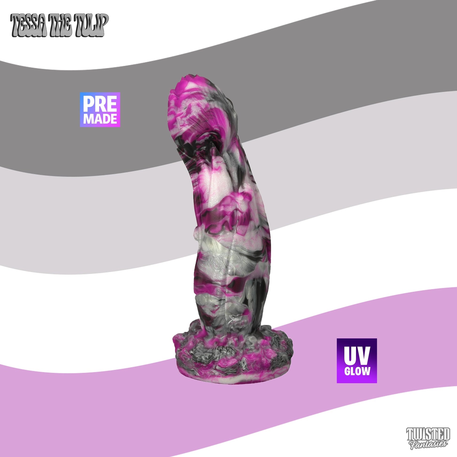 Premade Tessa the Tulip Dildo - Medium - Suction Cup (UV) Twisted Fantasies