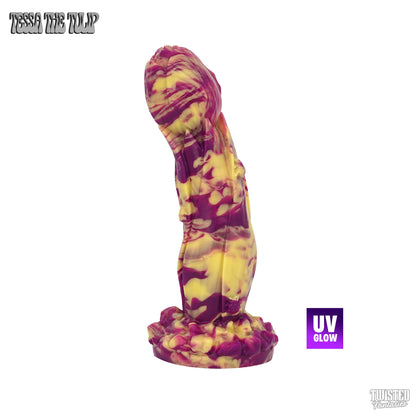 Tessa Flower Dildo UV Purple UV Yellow Marble
