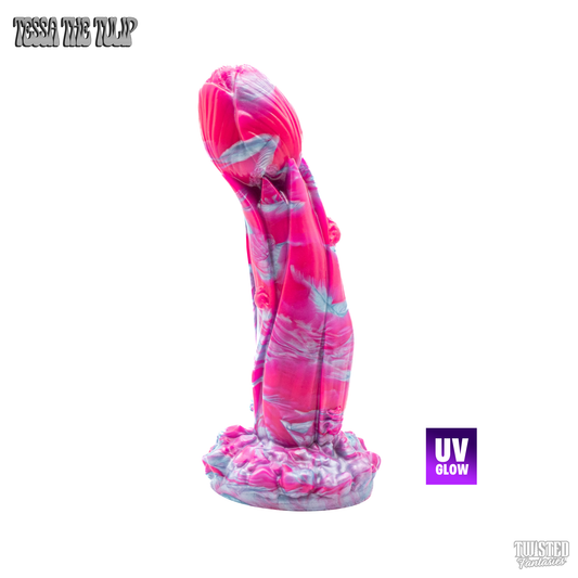 Tessa Flower Dildo UV pink Electric blue marble